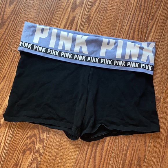 PINK Victoria's Secret Pants - Victoria’s Secret PINK Logo Fold Over Yoga Shorts